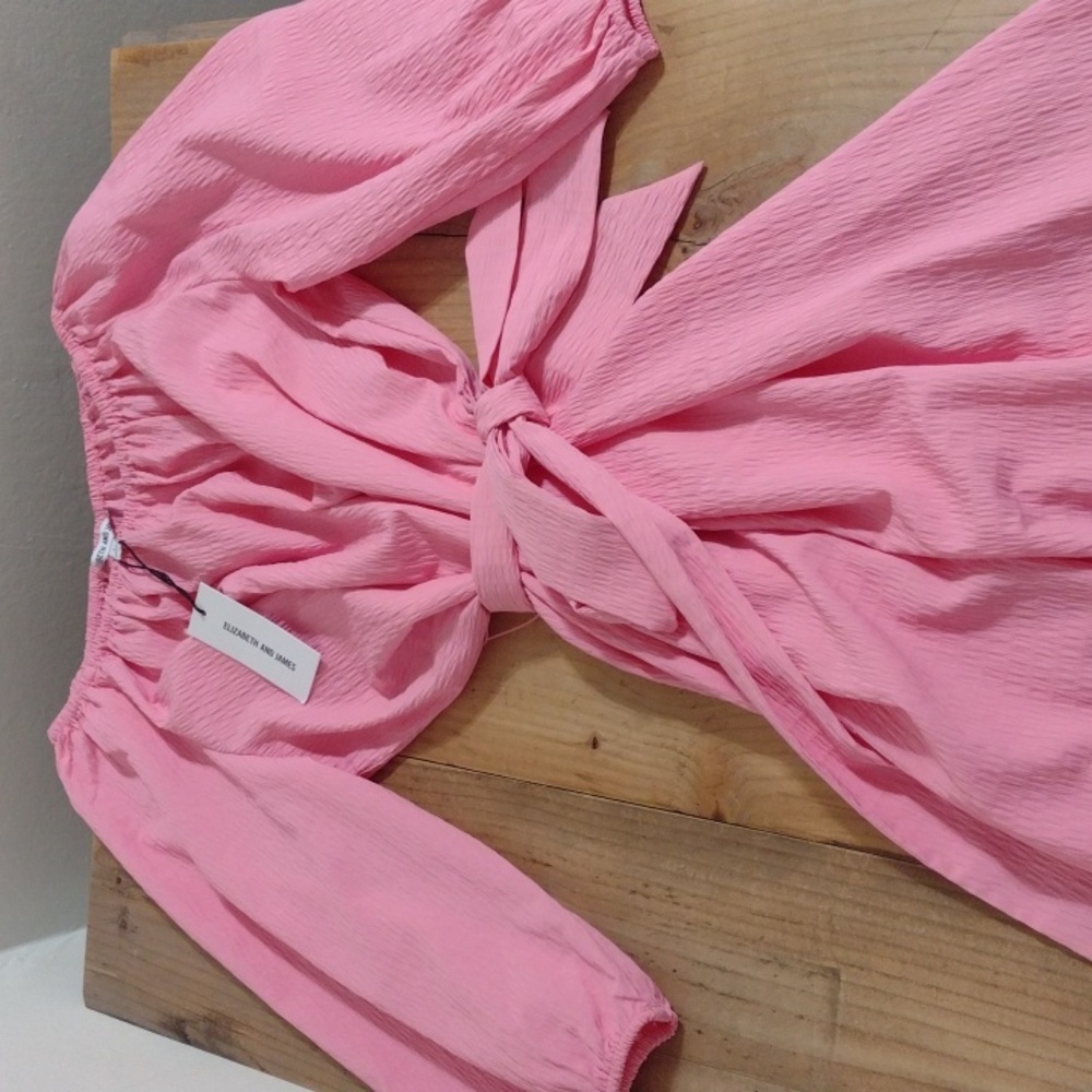 Elizabeth & James Pink Puff Sleeve Mini Dress Size L NWT - Picture 10 of 11